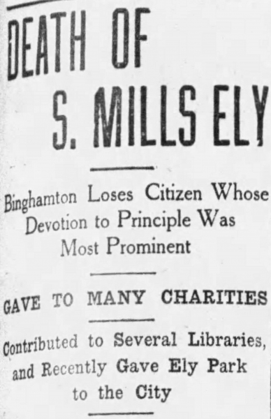 4 Tilte Death of S. Mills Ely